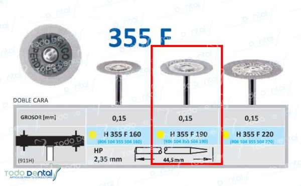 Disco diamantado doble cara muy flex h355 f190 pz