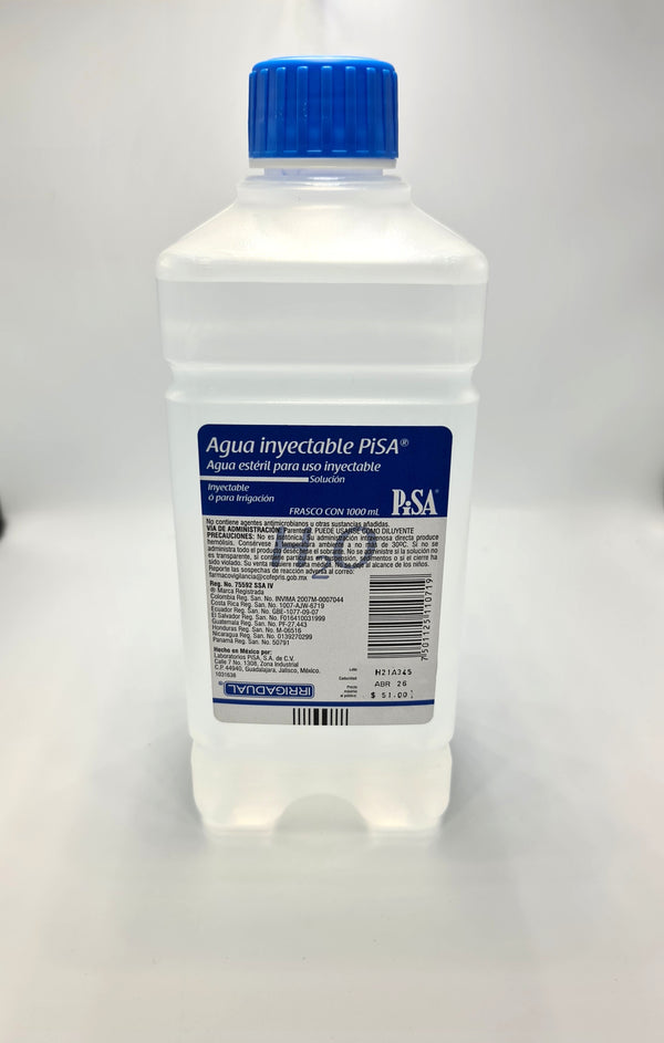 Agua esteril 1,000ml plastico 4000253 pisa (inyectable)