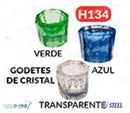 Godete de cristal (verde, azul y transparente)